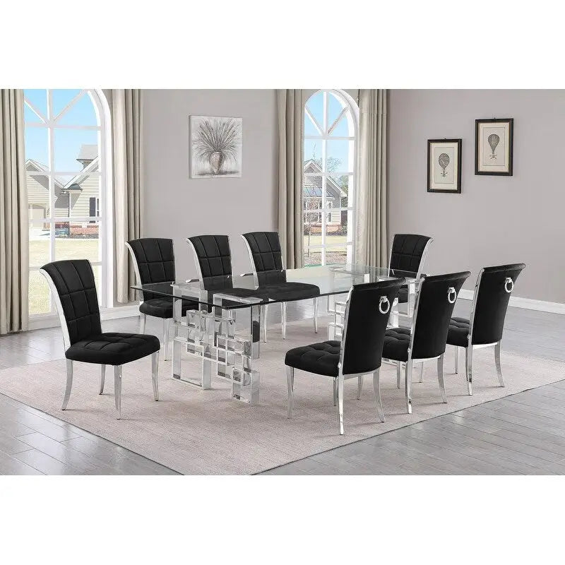 Ensemble de salle à manger Best Quality Furniture D223/4-SC320-7 avec 95 verres de 15 mm