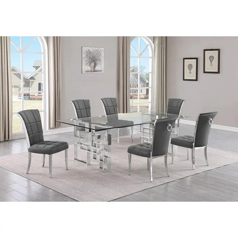 Ensemble de salle à manger Best Quality Furniture D223/4-SC320-7 avec 95 verres de 15 mm