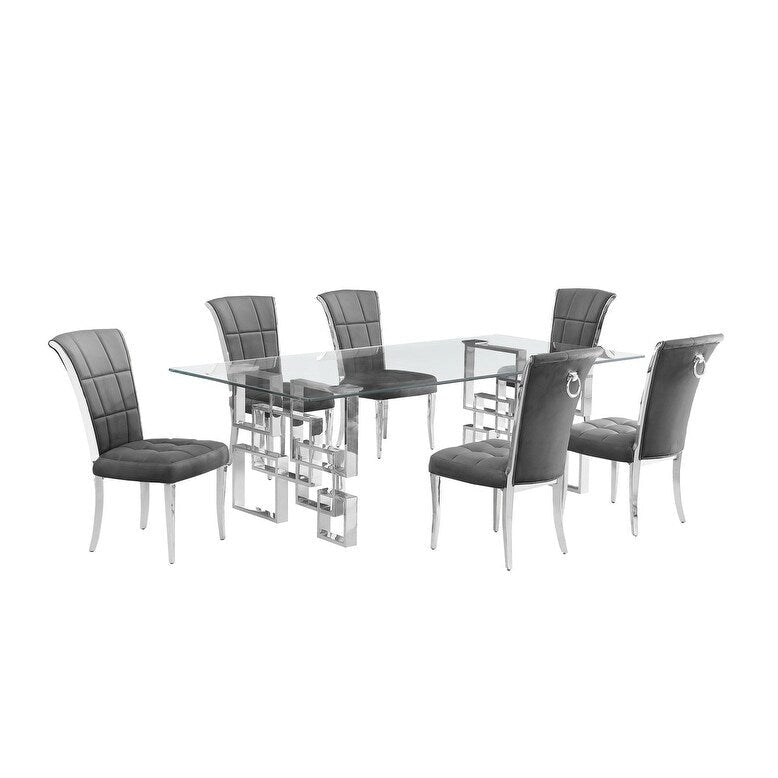 Ensemble de salle à manger Best Quality Furniture D223/4-SC320-7 avec 95 verres de 15 mm