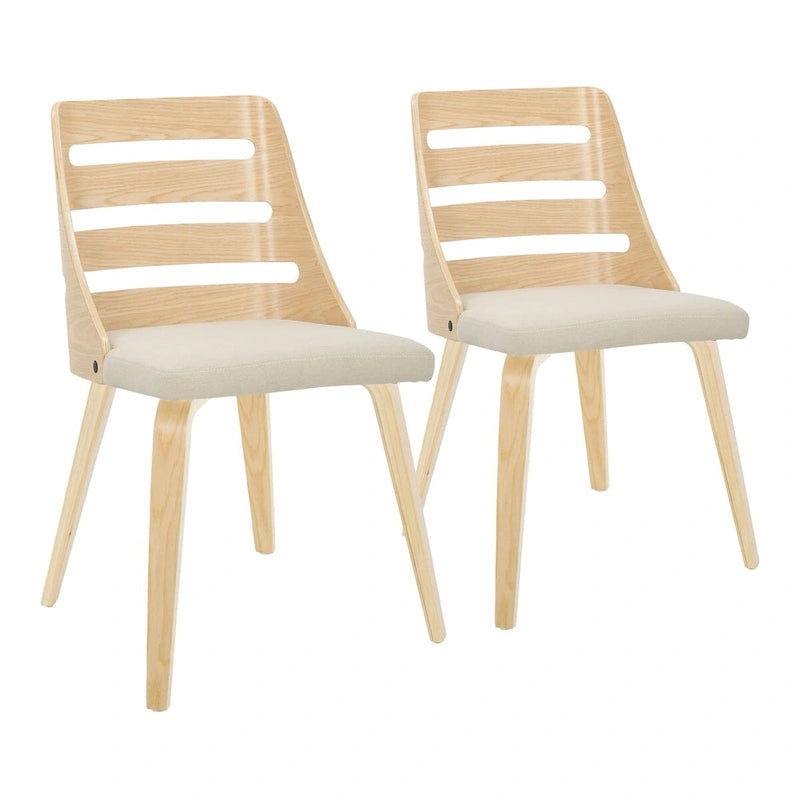 Chaise de salle à manger/d'appoint Carson Carrington Oglala avec pieds en bois courbé (lot de 2)