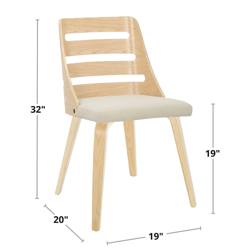 Chaise de salle à manger/d'appoint Carson Carrington Oglala avec pieds en bois courbé (lot de 2)