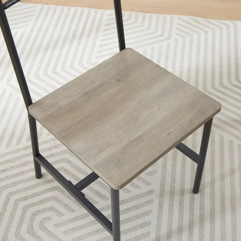 Ensemble table et chaises de salle à manger, table de bar avec 2 bancs et 2 chaises avec dossier, style industriel, idéal pour la cuisine, le petit-déjeuner ou le salon.