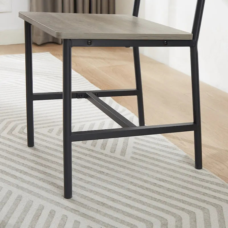 Ensemble table et chaises de salle à manger, table de bar avec 2 bancs et 2 chaises avec dossier, style industriel, idéal pour la cuisine, le petit-déjeuner ou le salon.