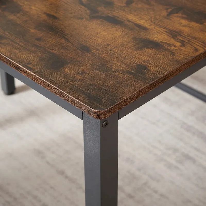 Ensemble table et chaises de salle à manger, table de bar avec 2 bancs et 2 chaises avec dossier, style industriel, idéal pour la cuisine, le petit-déjeuner ou le salon.