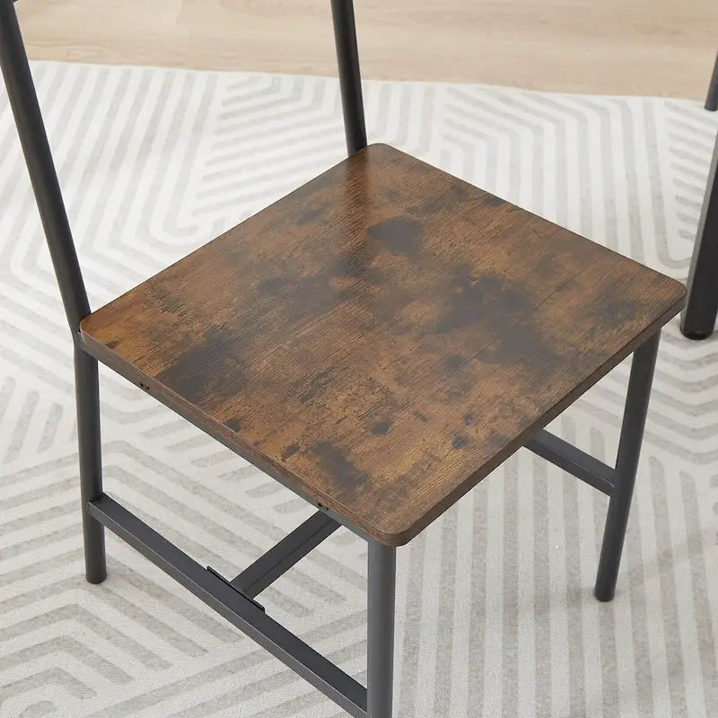 Ensemble table et chaises de salle à manger, table de bar avec 2 bancs et 2 chaises avec dossier, style industriel, idéal pour la cuisine, le petit-déjeuner ou le salon.