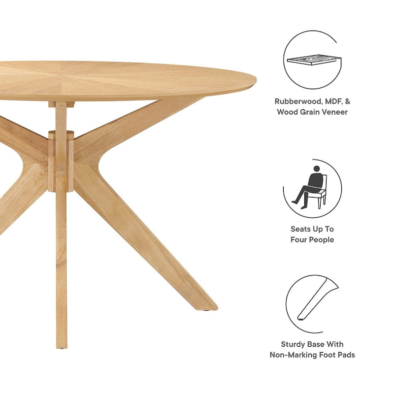 Table de salle à manger ronde en bois Crossroads 47