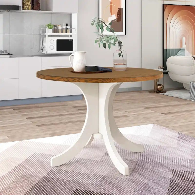 Table de salle à manger ronde en bois massif