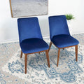 Chaises de salle à manger Dropia style moderne milieu du siècle, en velours (lot de 2)