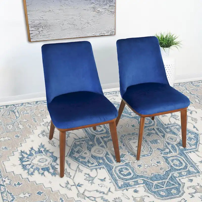 Chaises de salle à manger Dropia style moderne milieu du siècle, en velours (lot de 2)