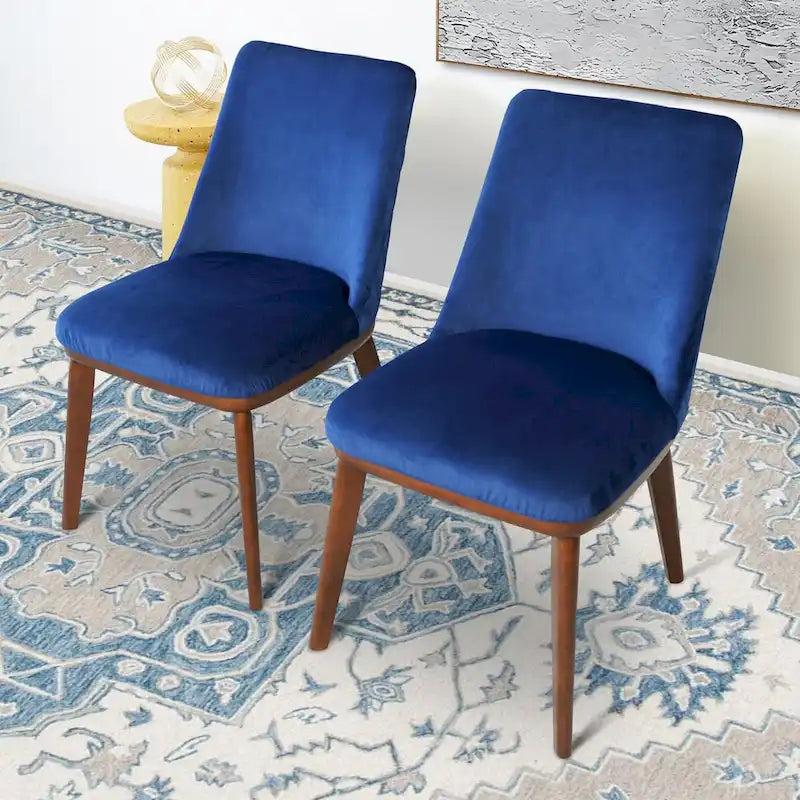 Chaises de salle à manger Dropia style moderne milieu du siècle, en velours (lot de 2)
