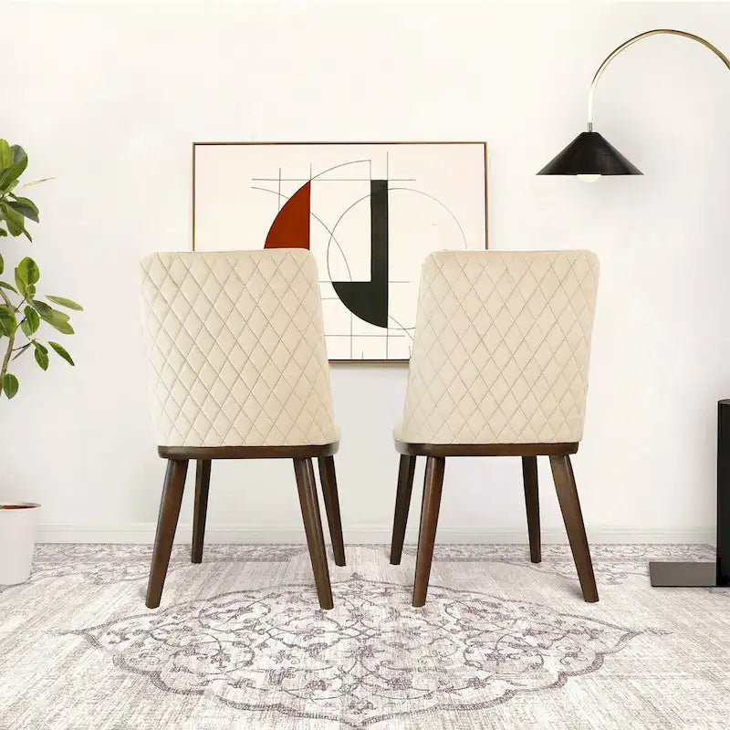 Chaises de salle à manger Dropia style moderne milieu du siècle, en velours (lot de 2)