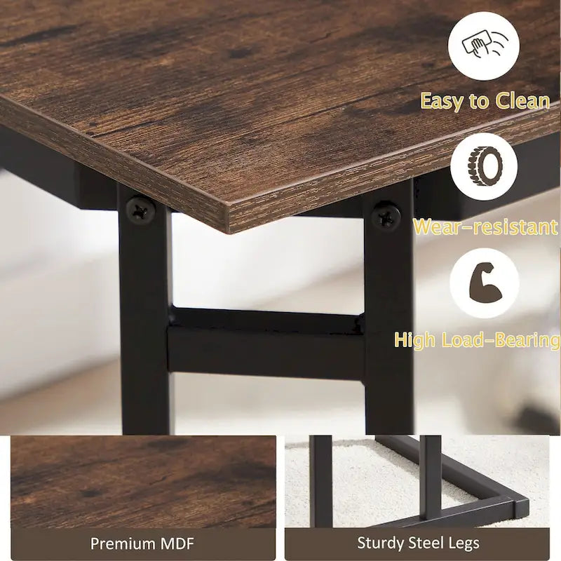 Ensemble de salle à manger Javlergo 4 pièces, table de cuisine gain de place avec banc et deux tabourets pour 4 personnes