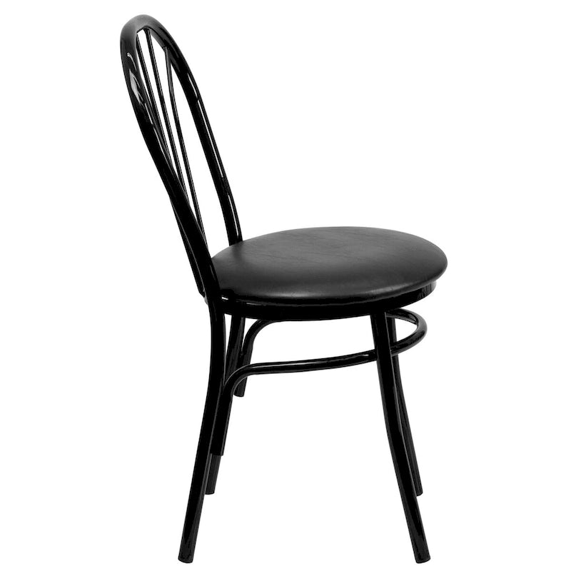 Lot de 2 chaises en métal à dossier ajouré - Assise en vinyle - 40,6 cm (L) x 50,8 cm (P) x 87,6 cm (H)