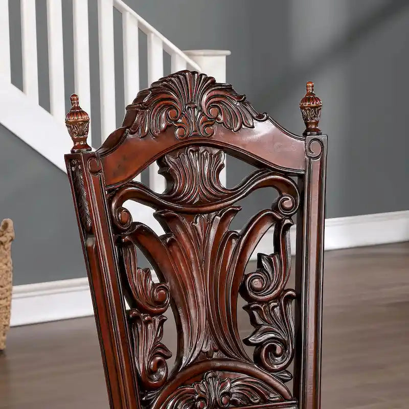 Ensemble de table à manger extensible 5 pièces Abeena traditionnel en bois massif de cerisier de Furniture of America