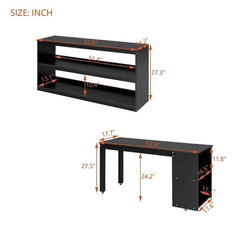Lit mezzanine en bois massif (taille standard) avec bureau escamotable, escalier de rangement, tiroirs de rangement et étagères.