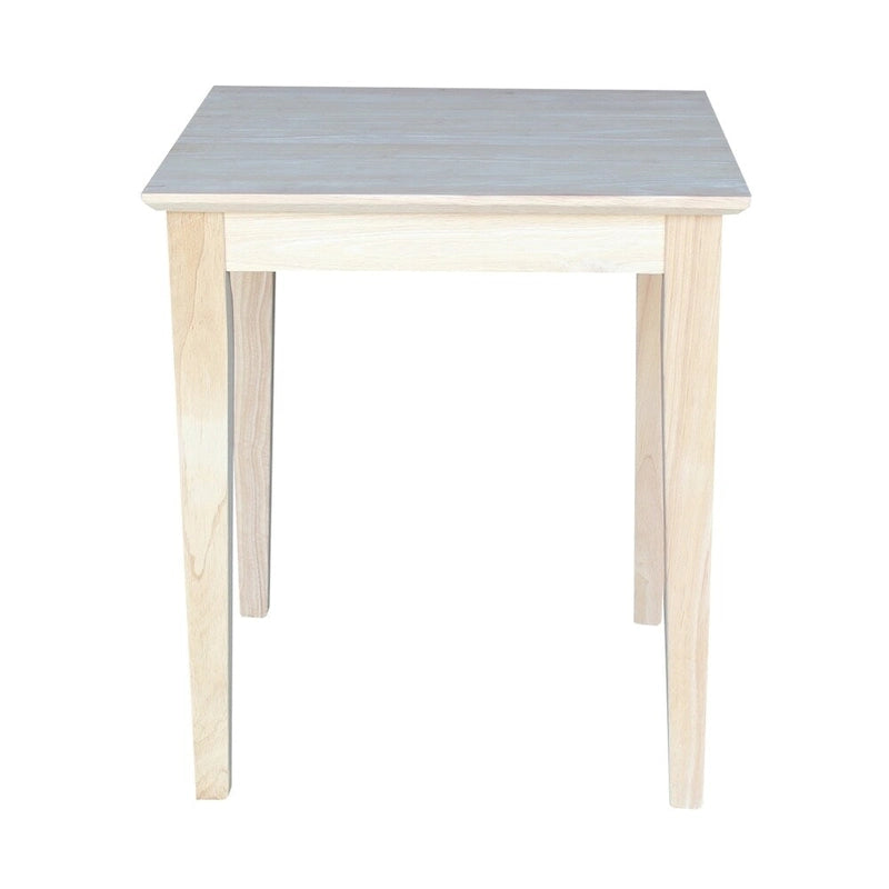 Table d'appoint haute Shaker en bois d'hévéa massif non fini