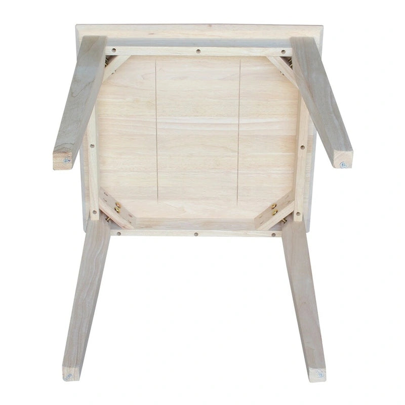 Table d'appoint haute Shaker en bois d'hévéa massif non fini