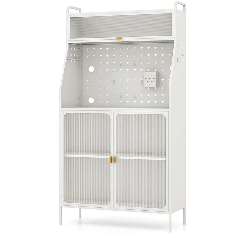 Étagère de rangement pour buffet de cuisine de 63,5 cm de haut, avec garde-manger et support à pâtisserie sur pied.