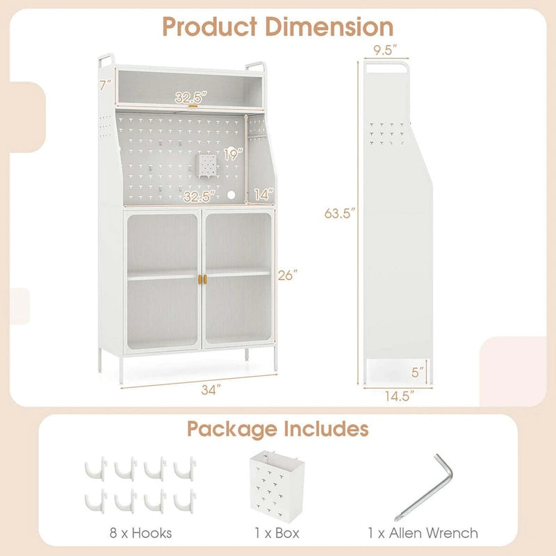 Étagère de rangement pour buffet de cuisine de 63,5 cm de haut, avec garde-manger et support à pâtisserie sur pied.