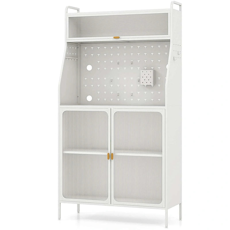 Étagère de rangement pour buffet de cuisine de 63,5 cm de haut, avec garde-manger et support à pâtisserie sur pied.
