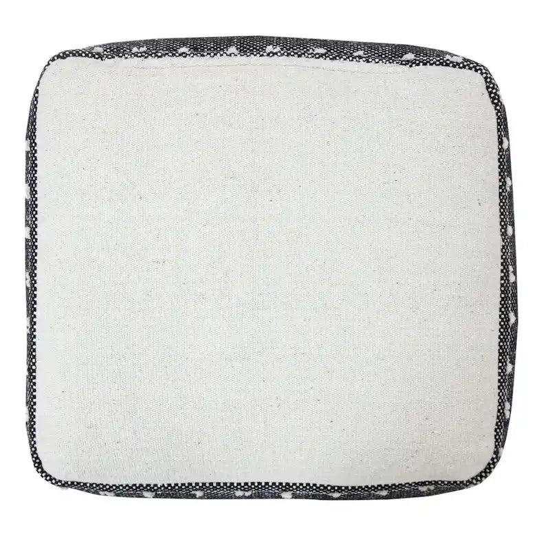 Pouf HomeRoots 18 Blanc 100% Coton