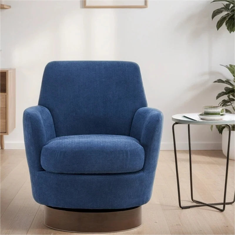 Fauteuil pivotant rond avec piètement en acier inoxydable