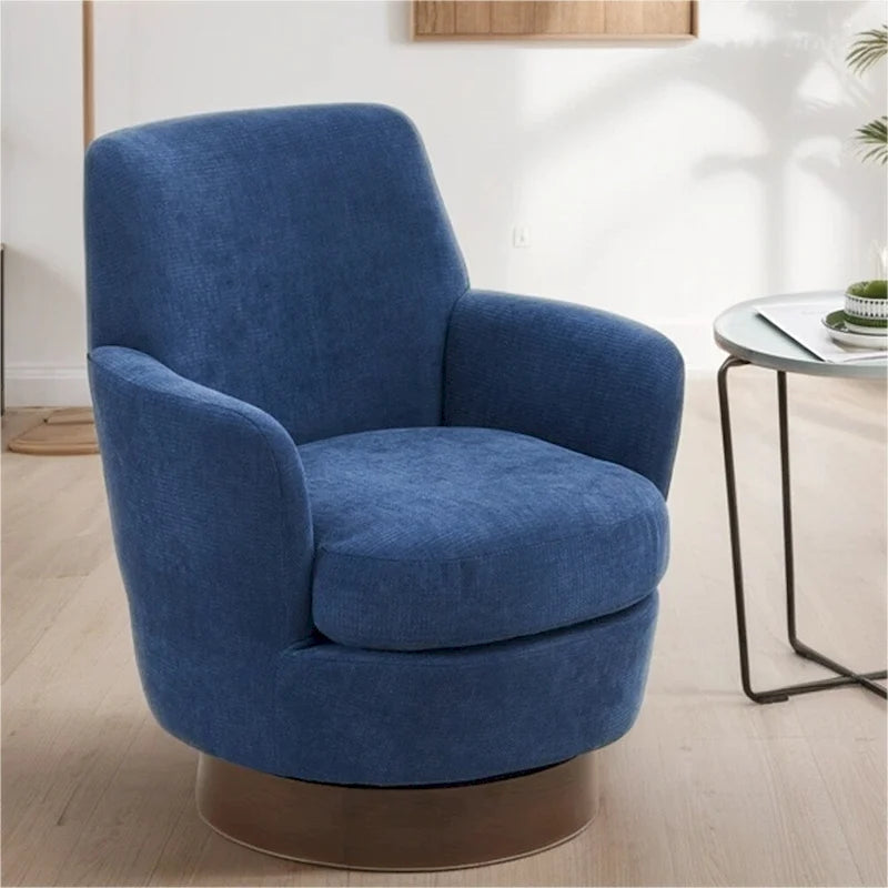 Fauteuil pivotant rond avec piètement en acier inoxydable