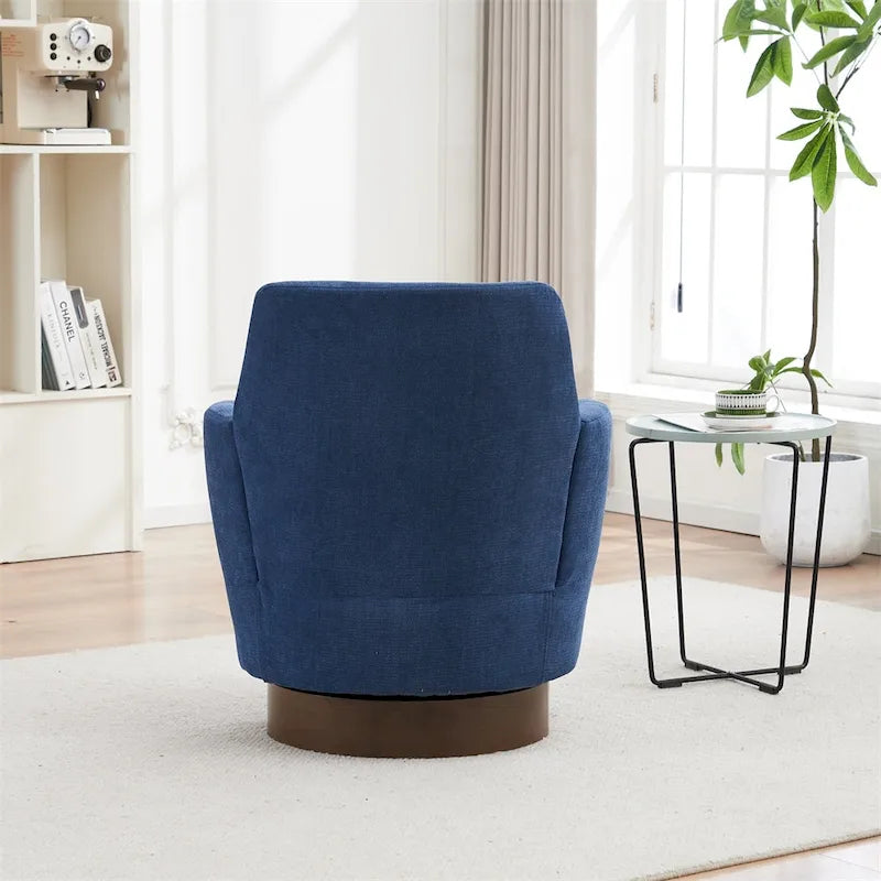 Fauteuil pivotant rond avec piètement en acier inoxydable