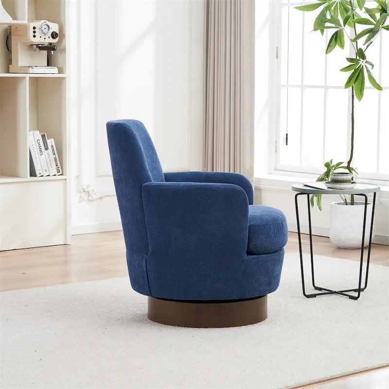 Fauteuil pivotant rond avec piètement en acier inoxydable
