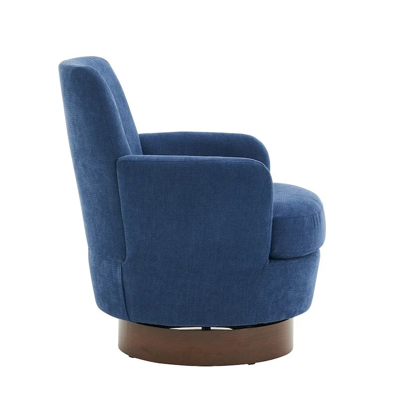 Fauteuil pivotant rond avec piètement en acier inoxydable