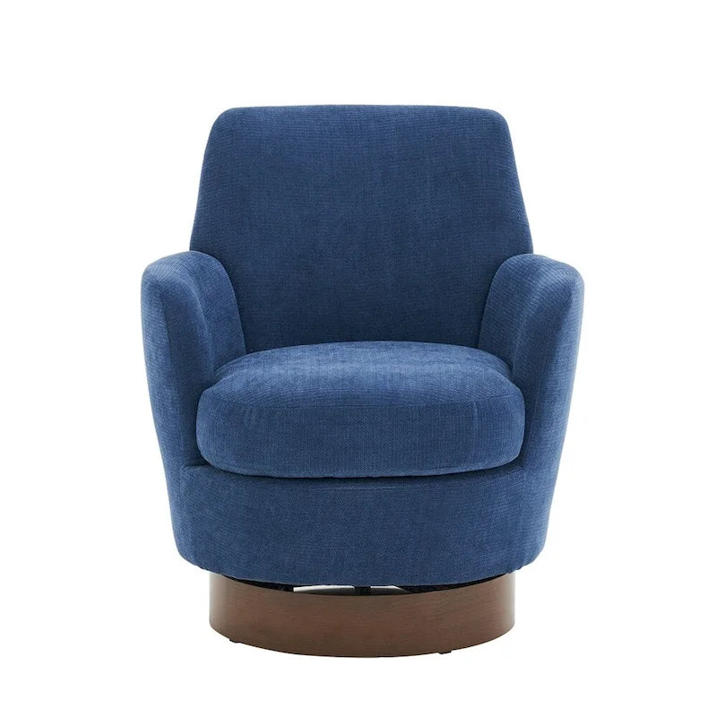 Fauteuil pivotant rond avec piètement en acier inoxydable
