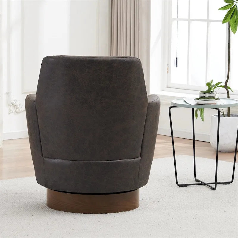 Fauteuil pivotant rond avec piètement en acier inoxydable