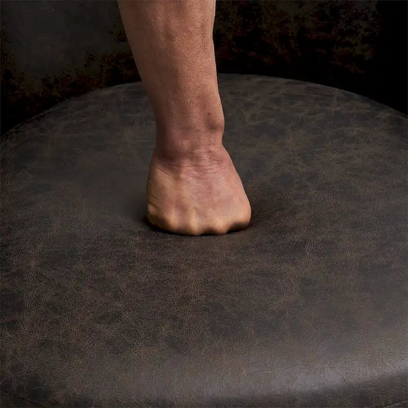 Fauteuil pivotant rond avec piètement en acier inoxydable