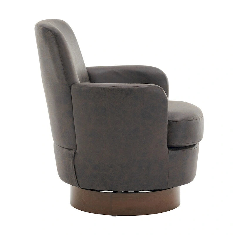 Fauteuil pivotant rond avec piètement en acier inoxydable