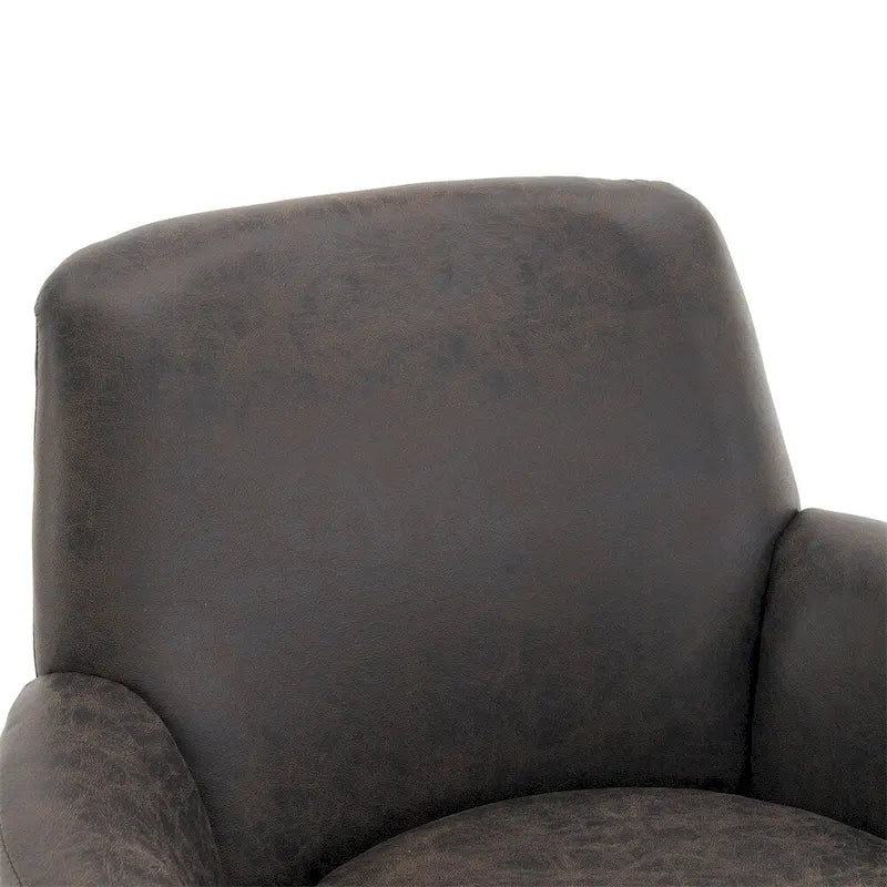 Fauteuil pivotant rond avec piètement en acier inoxydable