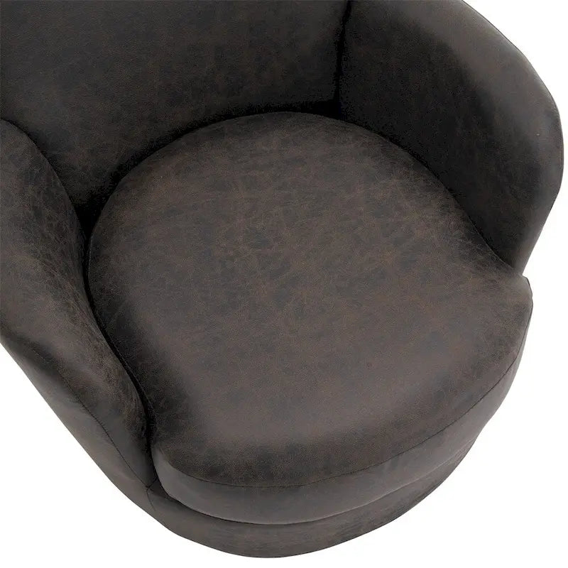 Fauteuil pivotant rond avec piètement en acier inoxydable