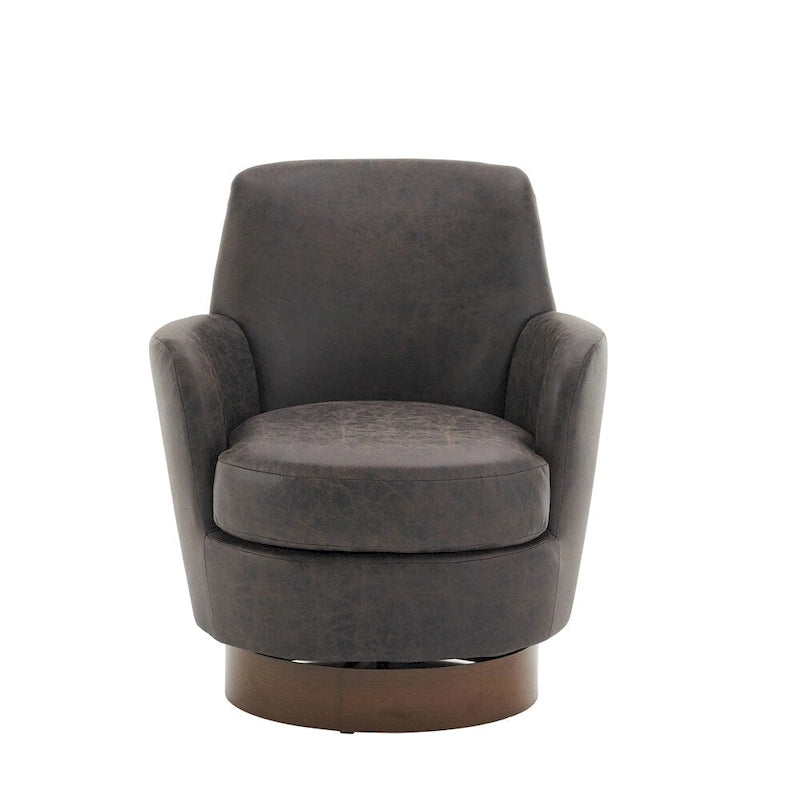 Fauteuil pivotant rond avec piètement en acier inoxydable