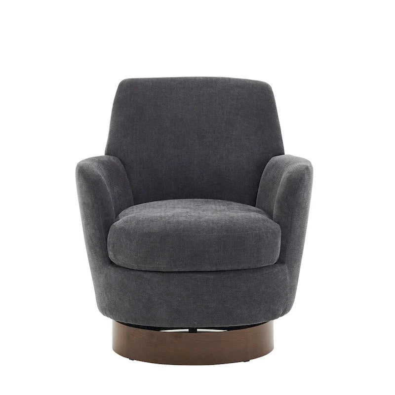 Fauteuil pivotant rond avec piètement en acier inoxydable
