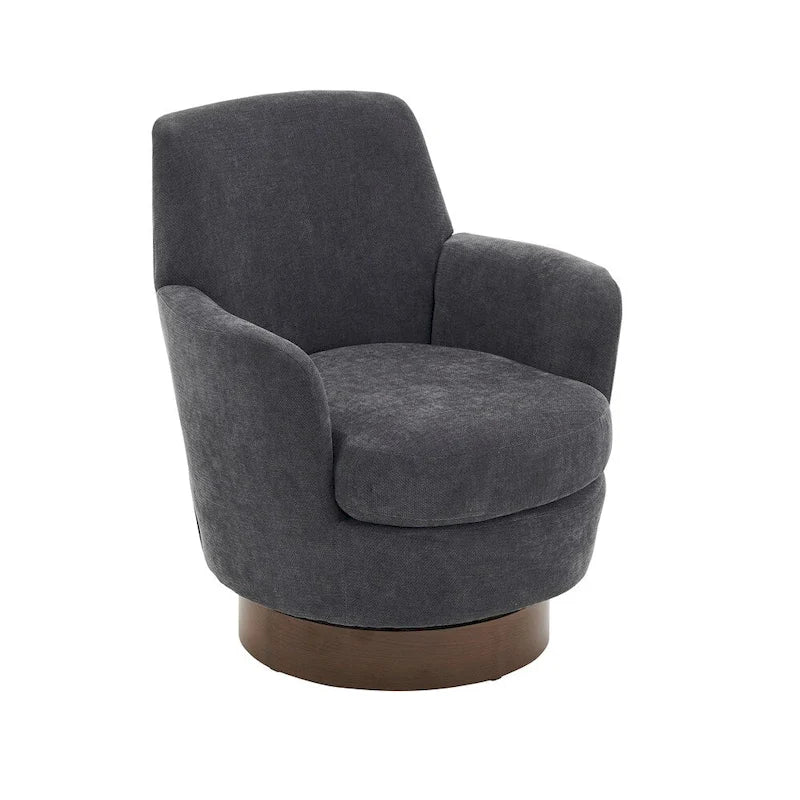 Fauteuil pivotant rond avec piètement en acier inoxydable