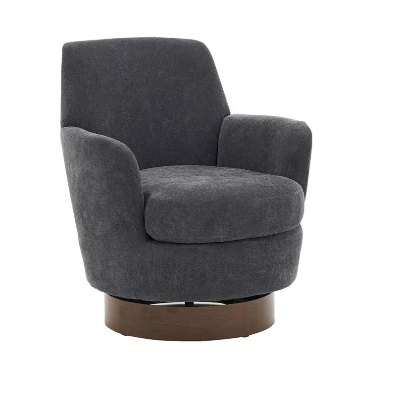 Fauteuil pivotant rond avec piètement en acier inoxydable