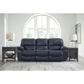 Signature Design by Ashley Leesworth Blue Power Reclining Sofa - 88W x 41D x 41H