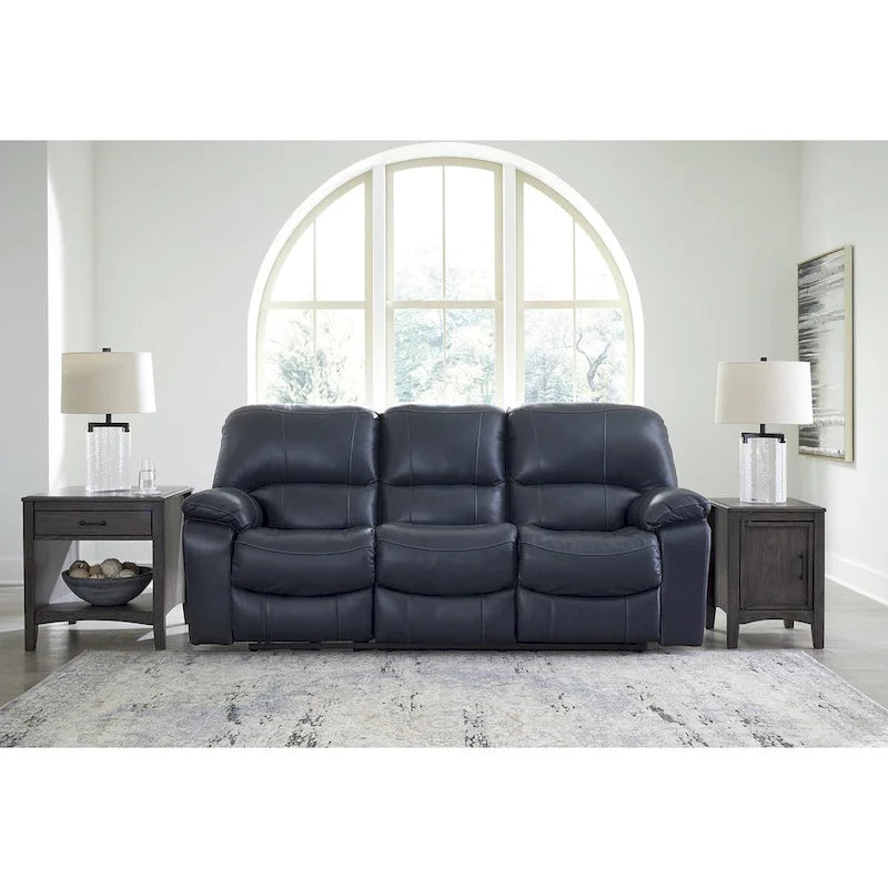 Signature Design by Ashley Leesworth Blue Power Reclining Sofa - 88W x 41D x 41H