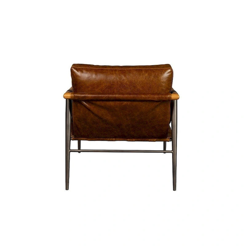 Fauteuil d'appoint en cuir McBeal, couleur chocolat