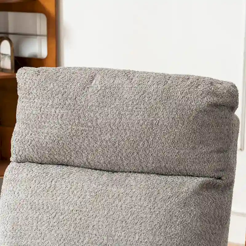 Fauteuil à bascule d'appoint avec repose-pieds, dossier haut, pieds en bois d'hévéa, pour chambre ou salon