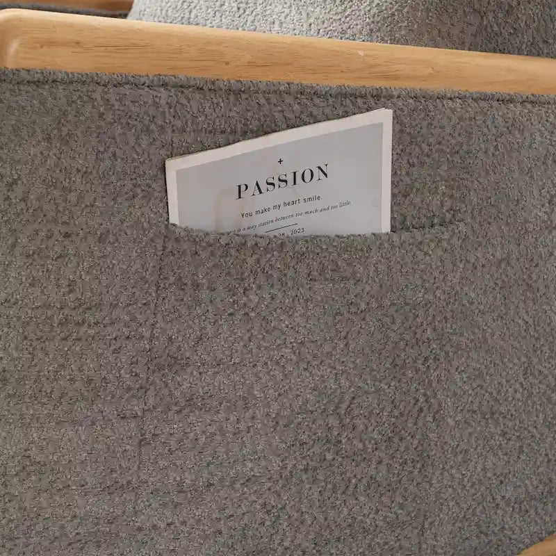 Fauteuil à bascule d'appoint avec repose-pieds, dossier haut, pieds en bois d'hévéa, pour chambre ou salon