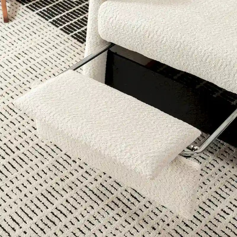 Fauteuil à bascule d'appoint avec repose-pieds, dossier haut, pieds en bois d'hévéa, pour chambre ou salon
