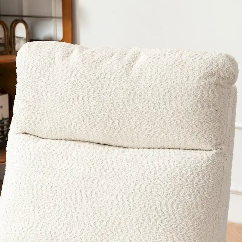 Fauteuil à bascule d'appoint avec repose-pieds, dossier haut, pieds en bois d'hévéa, pour chambre ou salon