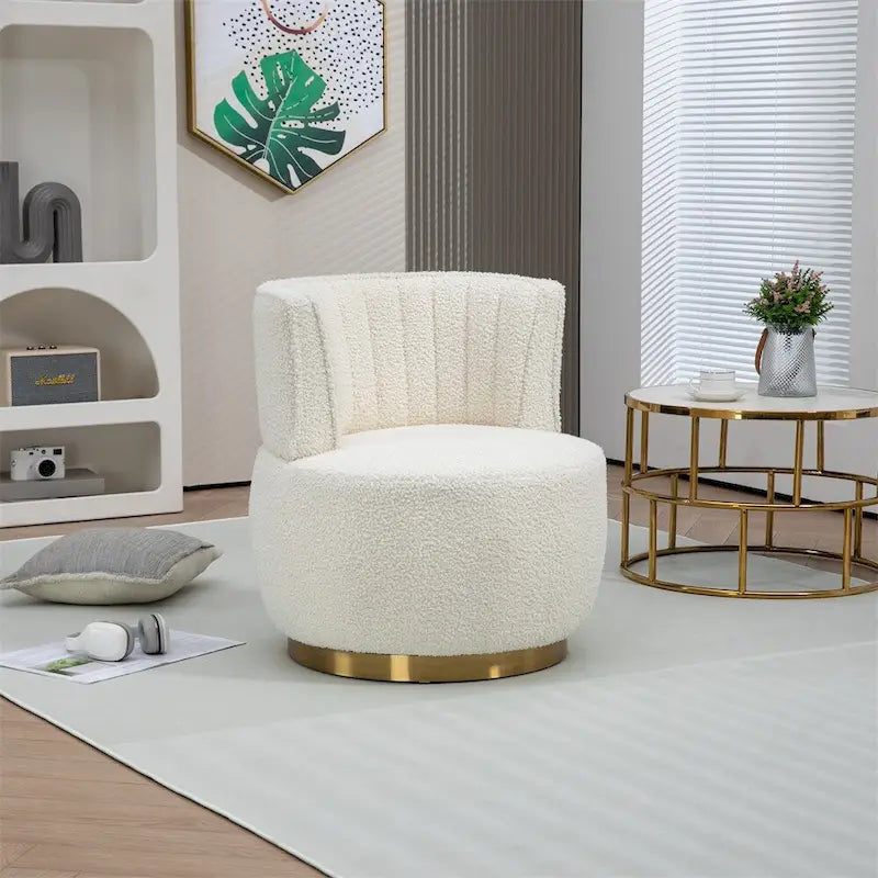 Fauteuils d'appoint pivotants à 360 degrés avec assise rembourrée large