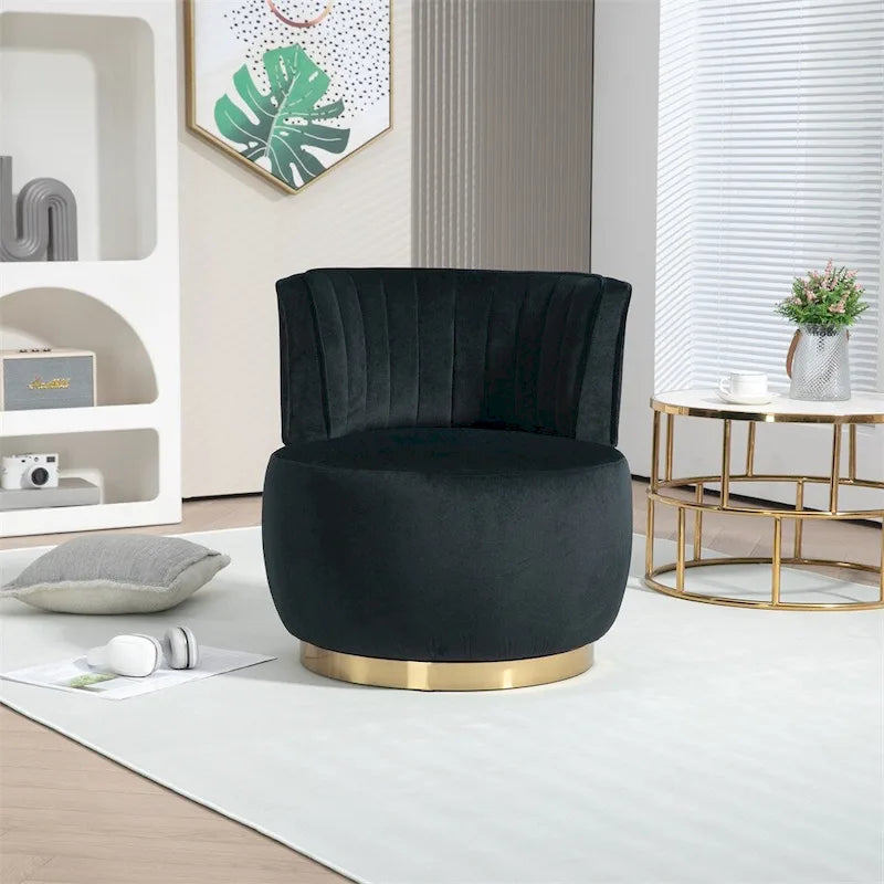 Fauteuils d'appoint pivotants à 360 degrés avec assise rembourrée large