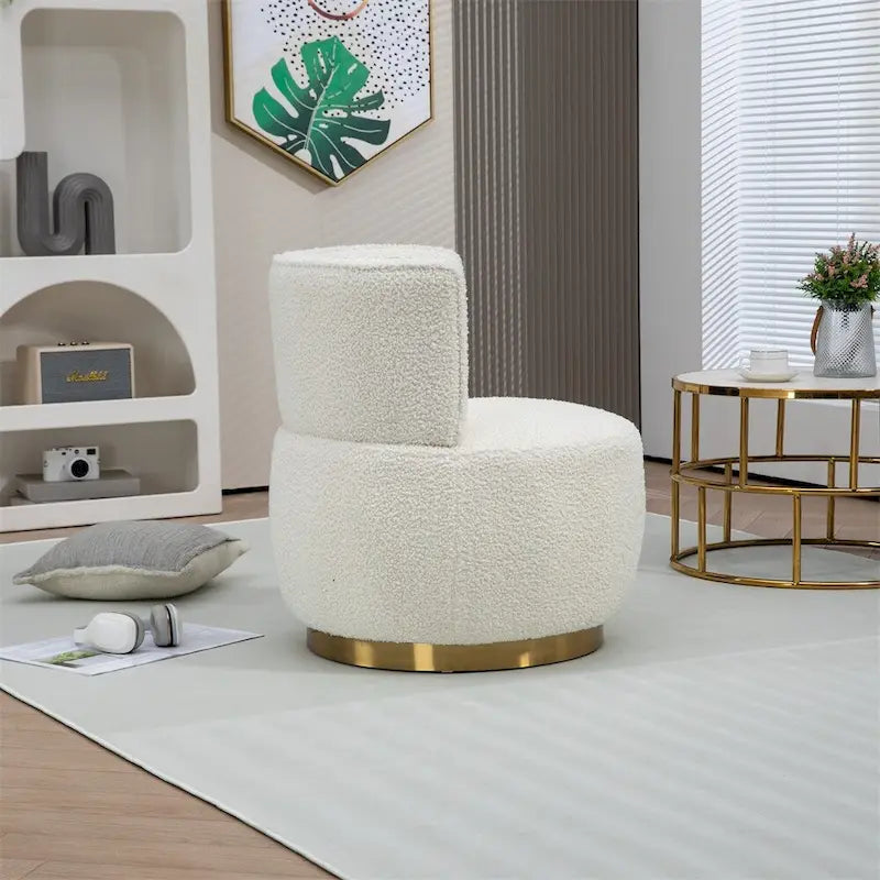 Fauteuils d'appoint pivotants à 360 degrés avec assise rembourrée large